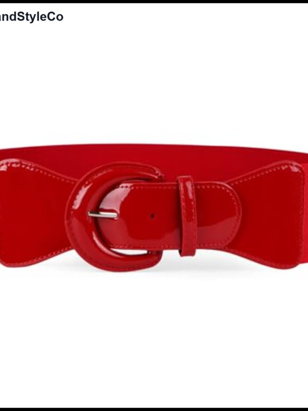 Wide Waist Patent Leather Cinch Belt Vintage Chunky Buckle